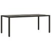 vidaXL Tr&auml;dg&aring;rdsbord med glasskiva svart 190x90x75 cm konstrotting