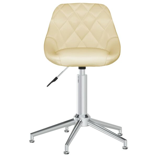 vidaXL Snurrbar matstol gr&auml;ddvit konstl&auml;der