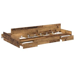 vidaXL F&ouml;rvaringss&auml;ngram Gammalt tr&auml; 120 x 200 cm Konstruerat tr&auml;