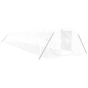 vidaXL V&auml;xthus med st&aring;lram vit 54 m&sup2; 18x3x2 m