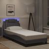 vidaXL Bed Frame "Viana" with LED without Mattress Grey 80x200 cm