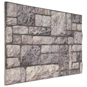 vidaXL V&auml;ggpaneler 10 st 100 x 50 cm Gr&aring; och Vit EPS Skum