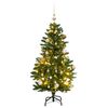 vidaXL Plastgran med g&aring;ngj&auml;rn 150 LEDs & kulor 120 cm