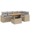vidaXL Soffgrupp f&ouml;r tr&auml;dg&aring;rden med dynor 6 delar beige konstrotting