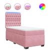 vidaXL Rams&auml;ng med madrass rosa 90x200 cm sammet