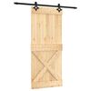 vidaXL Skjutd&ouml;rr Naturlig och svart 90 x 210 cm Massiv furutr&auml;d&ouml;rr
