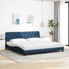 vidaXL Bed with Mattress Blue 200x200 cm Fabric