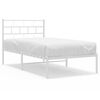 vidaXL S&auml;ngram med huvudgavel metall vit 100x200 cm