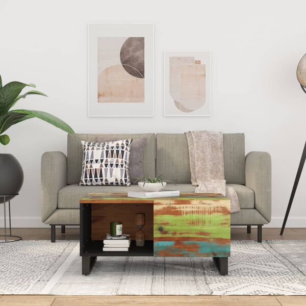 vidaXL Soffbord 80x50x40 cm massivt återvunnet och konstruerat trä