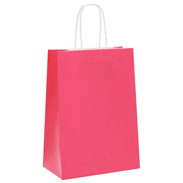 vidaXL Pappersp&aring;sar 250 st med handtag rosa 15x8x21 cm
