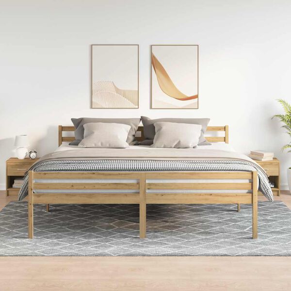 vidaXL S&auml;ngbord 2 st med l&aring;da artisan ek 39x28x41 cm