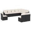 vidaXL Loungegrupp 10 delar med svarta dynor konstrotting