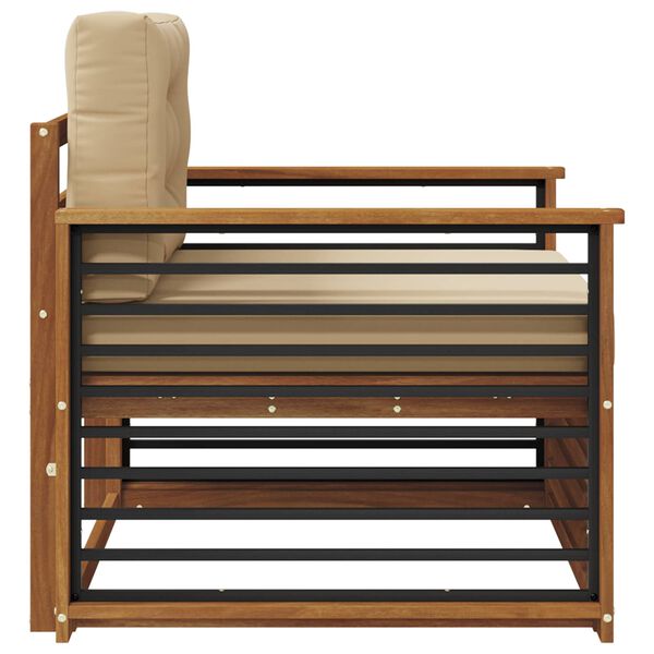 vidaXL Utomhussoffset Massivt akaciatr&auml; och polyester Naturf&auml;rg