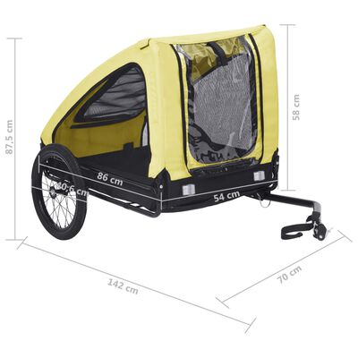 vidaXL Cykelvagn för djur gul och svart