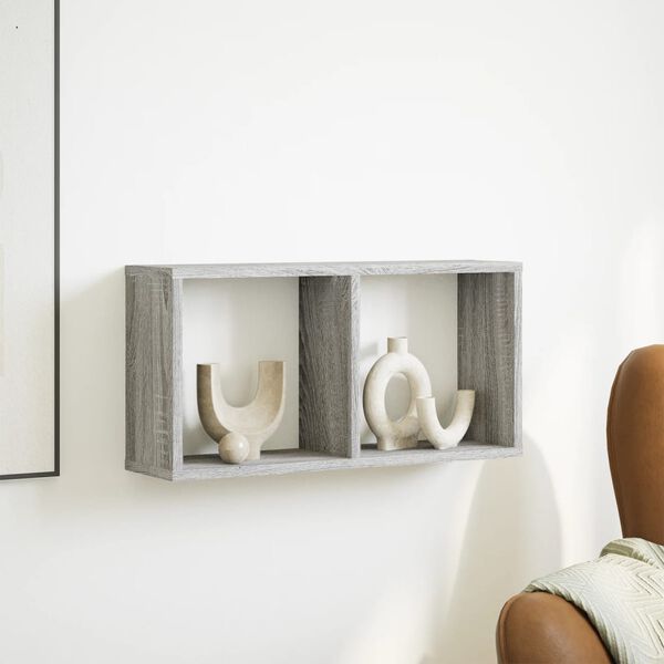 vidaXL V&auml;ggsk&aring;p 60x16x30 cm gr&aring; sonoma konstruerat tr&auml;