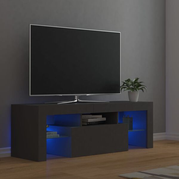 vidaXL TV-b&auml;nk med LED-belysning gr&aring; 120x35x40 cm
