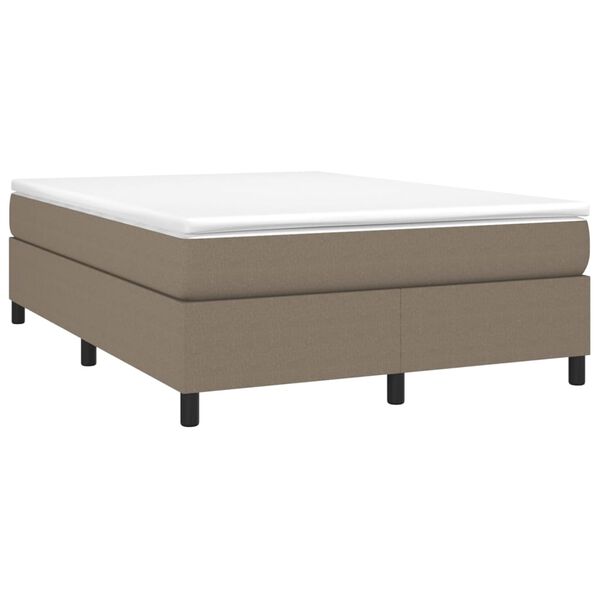 vidaXL Boxspring-s&auml;ngram taupe 140x190 cm tyg