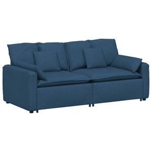 vidaXL Modulsoffa med dynor bl&aring;