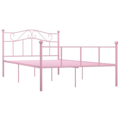 vidaXL Sängram rosa metall 160x200 cm