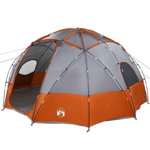 vidaXL Campingt&auml;lt med tak Gr&aring; och orange 475 x 475 x 235 cm Polyester