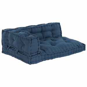 vidaXL Pallettsoffa Kudde 3 pcs Indigo 120 x 80 x 38 cm Tyg