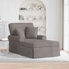 vidaXL Chaise Lounge med Kjol med kudde Taupe 91 x 157 x 91 cm tyg