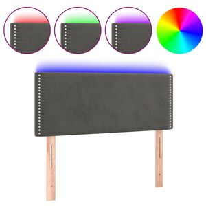 vidaXL S&auml;nggavel LED m&ouml;rkgr&aring; 90x5x78/88 cm sammet