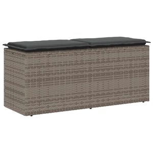 vidaXL Tr&auml;dg&aring;rdsb&auml;nk med dyna gr&aring; 110x40x44 cm konstrotting