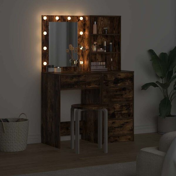 vidaXL Smyckebord med l&aring;da 2 pcs Brun 50 x 41 x 135 cm Konstruerat tr&auml;