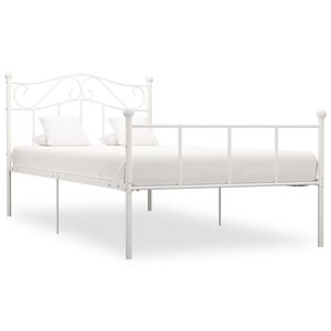 vidaXL S&auml;ngram utan madrass vit metall 90x200 cm