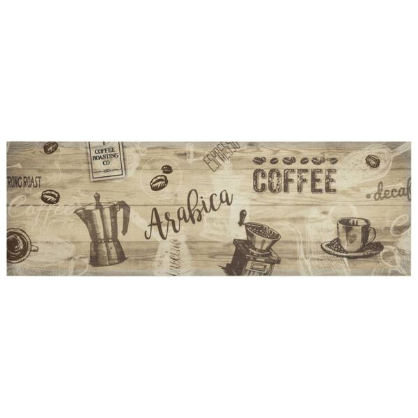 vidaXL K&ouml;ksmatta maskintv&auml;ttbar kaffe brun 60x180 cm sammet
