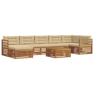 vidaXL Soffgrupper 8 pcs Naturlig och Beige Massivt Akaciatr&auml;