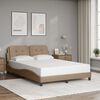 vidaXL Bed Frame without Mattress "Zadar" Cappuccino 140x190 cm Faux Leather