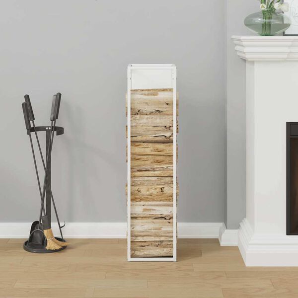 vidaXL Vedställ vit 25x25x100 cm kallvalsat stål