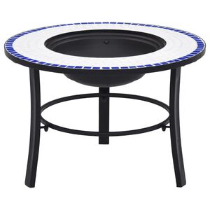 vidaXL Eldfat med mosaik bl&aring; och vit 68cm keramik