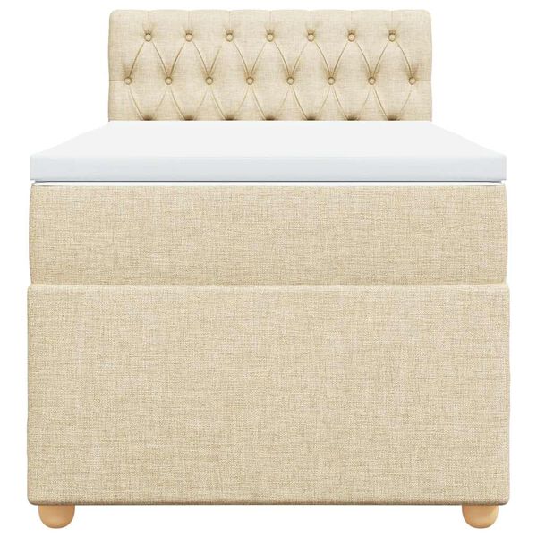 vidaXL Rams&auml;ng med madrass gr&auml;ddvit 80x200 cm tyg