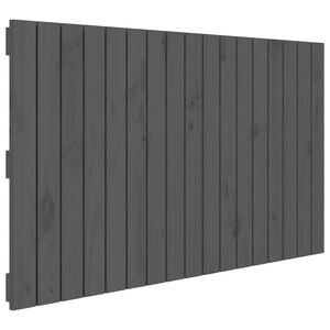 vidaXL V&auml;ggmonterad huvudgavel gr&aring; 108x3x60 cm massiv furu