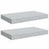 vidaXL Sv&auml;vande v&auml;gghyllor 2 st betonggr&aring; 40x23x3,8 cm MDF