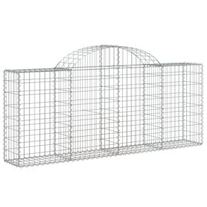 vidaXL Gabion b&aring;gformad 200x30x80/100 cm galvaniserat j&auml;rn