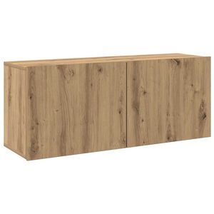 vidaXL V&auml;ggmonterad tv-b&auml;nk artisan ek 100x30x41 cm