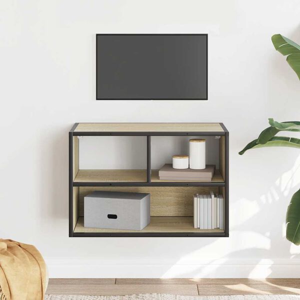 vidaXL Tv-b&auml;nk sonoma-ek 60x31x39,5 cm konstruerat tr&auml; och metall