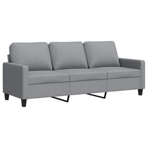vidaXL 3-sitssoffa ljusgr&aring; 180 cm tyg