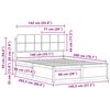 vidaXL Sängram med Klädd Huvudgavel Taupe 140 x 200 cm Massiv furu