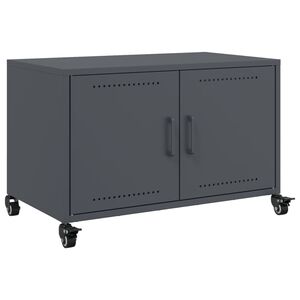 vidaXL Tv-b&auml;nk antracit 68x39x43,5 cm kallvalsat st&aring;l