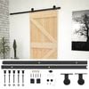 vidaXL Skjutd&ouml;rr Naturlig och svart 90 x 210 cm Massiv furu