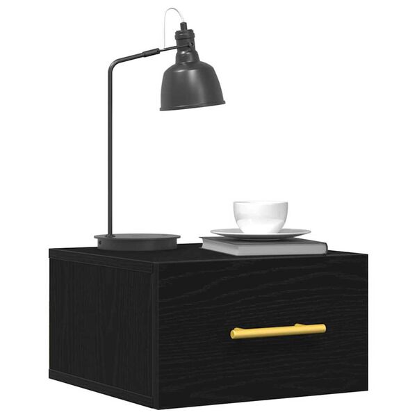 vidaXL Nattduksbord 2 pcs Svart Ek 35 x 35 x 20 cm Konstruerat trä