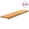 vidaXL Trappstegsmattor 12 pcs ljusbrun 110x30x2 cm massiv ek