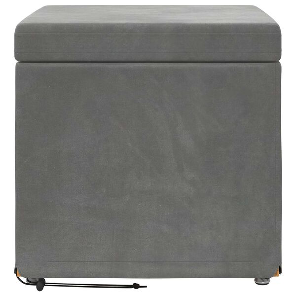 vidaXL Pall M&ouml;rkgr&aring; 41 x 41 x 40 cm Sammet och konstruerat tr&auml;