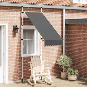vidaXL Markis manuellt inf&auml;llbar 100 cm antracit