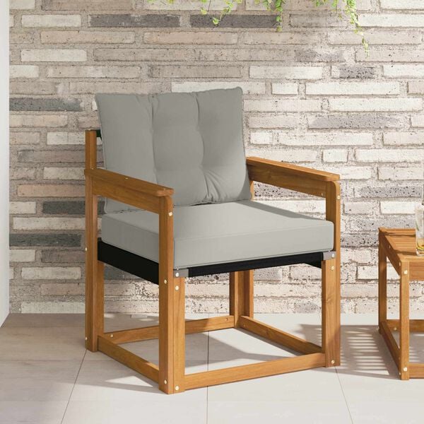 vidaXL Utomhussoffset Massivt Akaciatr&auml; och Textilene